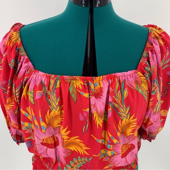 RACHEL Rachel Roy NWT Red Tropical Floral Patterned Off-the Shoulder Top, Medium - Picture 2 of 15